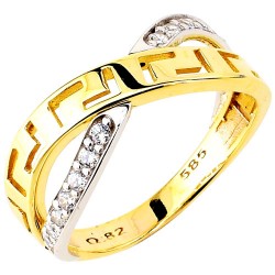 Χρυσό δαχτυλίδι μαίανδρος Κ14 με ζιργκόν